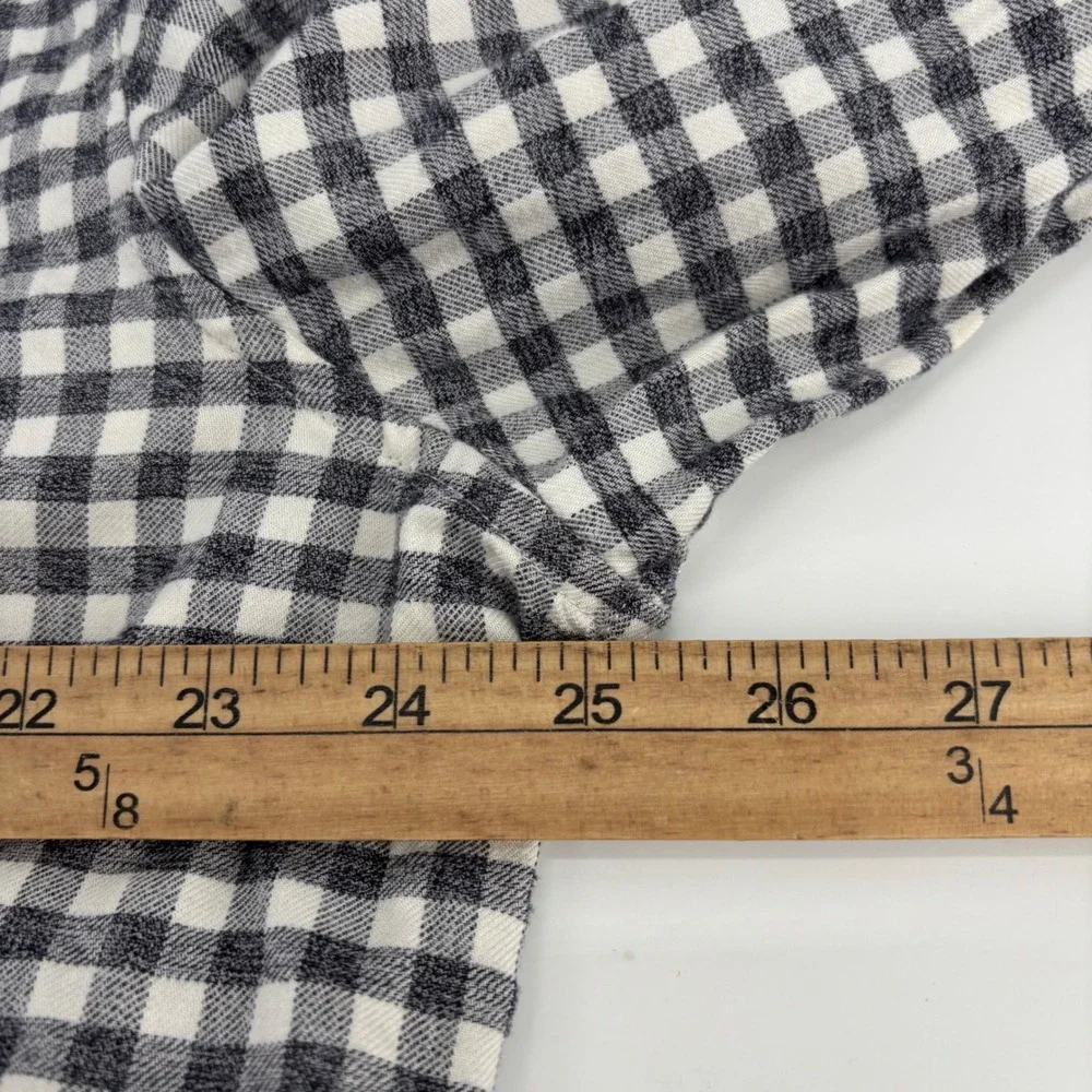 Banana Republic Flannel Shirt Mens XL Gray Gingham Camden Fit Luxe Cotton LS